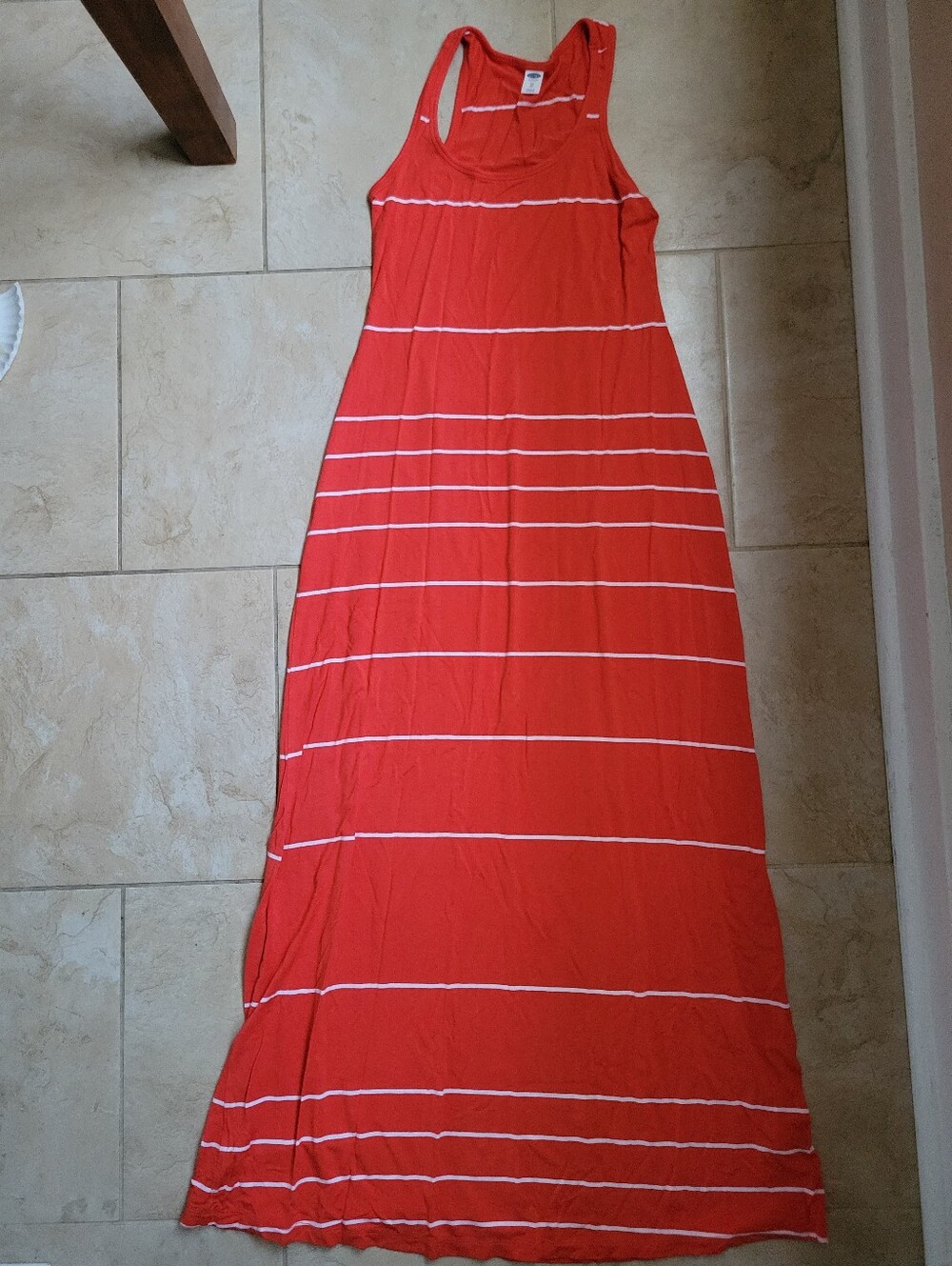 Women’s Old Navy Orange Striped Racerback Maxi Dress-XS